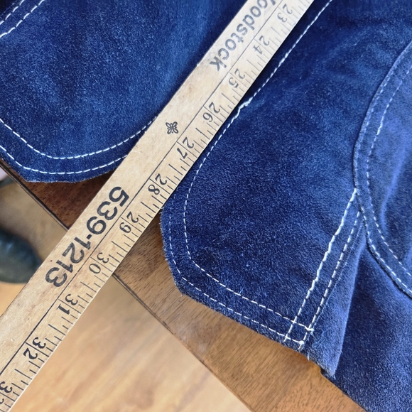 Rare Vintage 60s 70s Blue Velvet Penny Lane Jacket Faux Fur Trim Mod Boho S/M - Picture 8 of 10